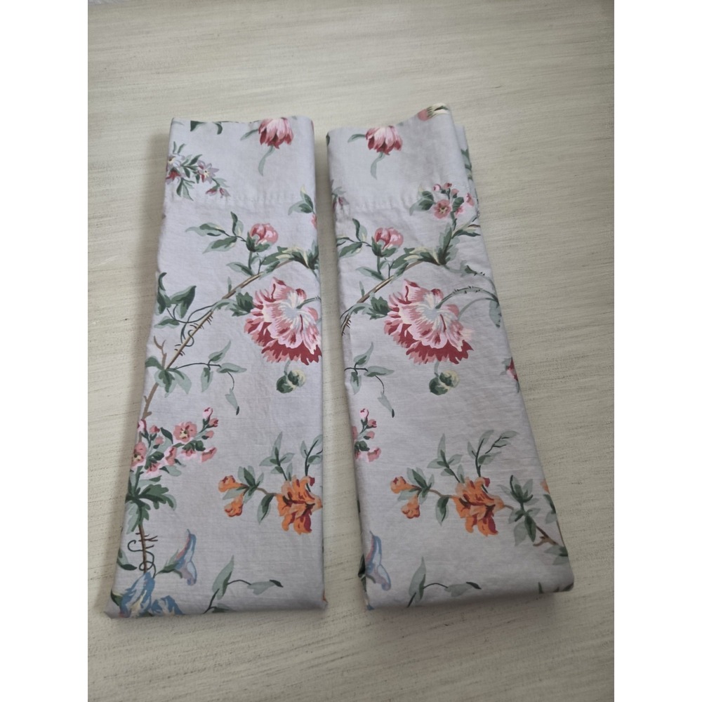 Ralph Lauren Standard Pillowcases Green Floral Set Of 2 Cotton Cottage Core
